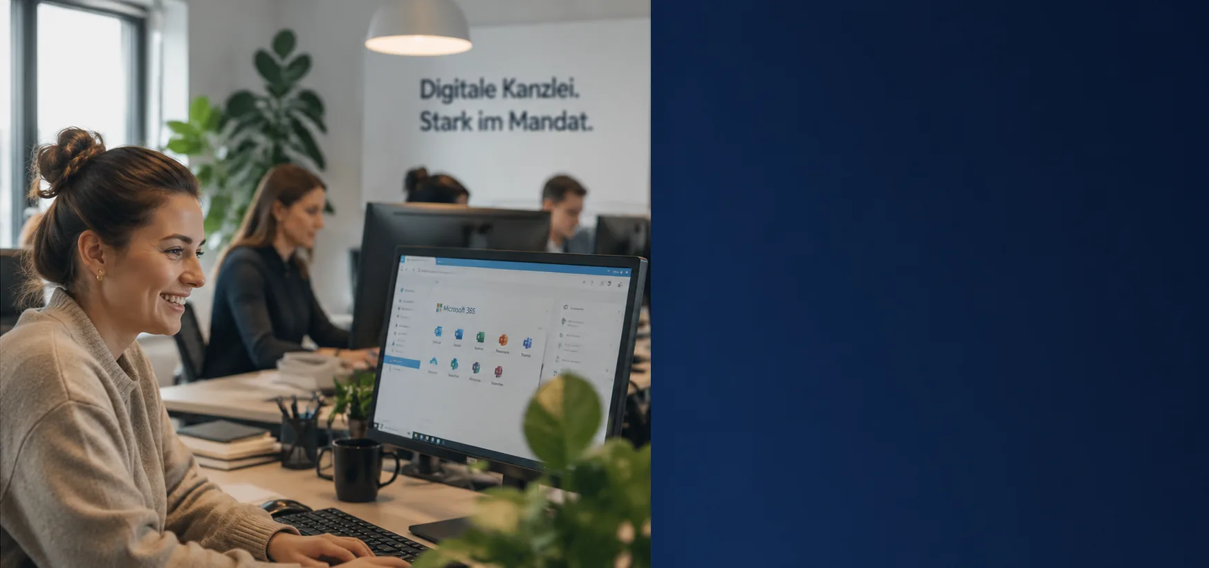 Kanzleiteam bei der Besprechung klarer IT-Kosten